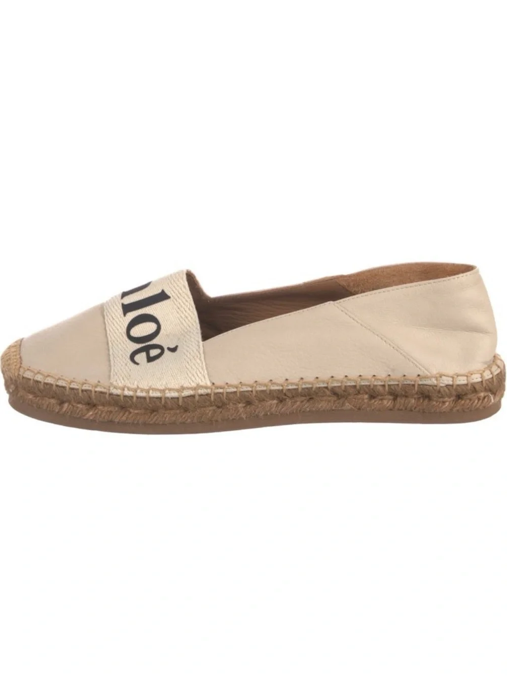 Chloe woody flat‎ leather & canvas espadrilles